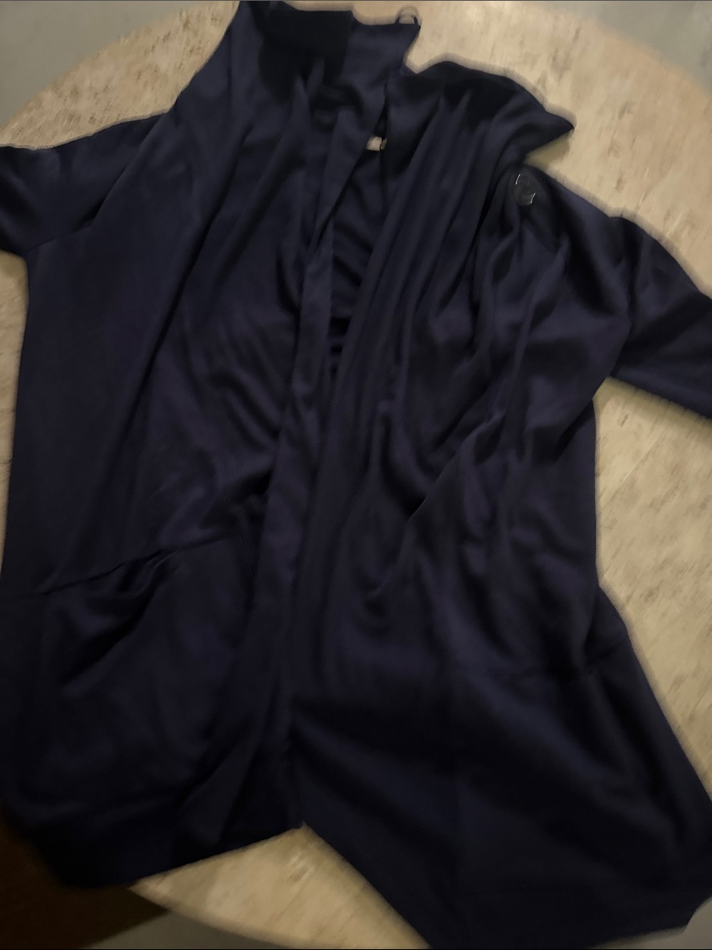 Chico's Navy Open-Front Draped Jacket